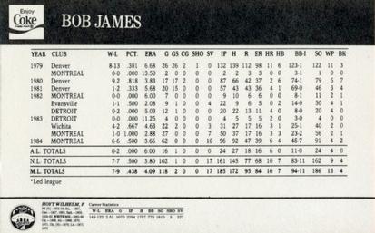 1985 Coke Chicago White Sox #NNO Bob James / Hoyt Wilhelm Back