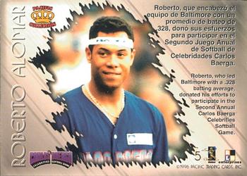 1996 Pacific Crown Collection Carlos Baerga Celebrity Softball #5 Roberto Alomar Back