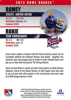 2013 Brandt Rome Braves #NNO Romey / Roxie Back