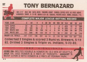 1983 Topps Traded #9T Tony Bernazard Back