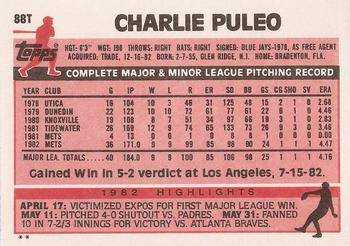 1983 Topps Traded #88T Charlie Puleo Back