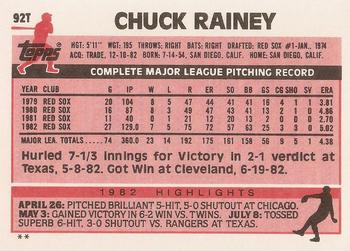 1983 Topps Traded #92T Chuck Rainey Back
