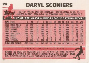 1983 Topps Traded #99T Daryl Sconiers Back