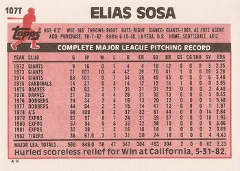 1983 Topps Traded #107T Elias Sosa Back