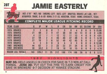 1983 Topps Traded #28T Jamie Easterly Back