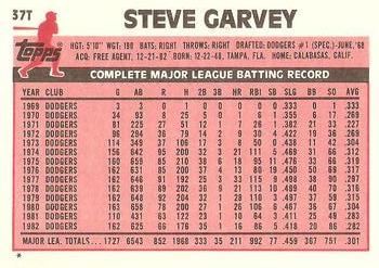 1983 Topps Traded #37T Steve Garvey Back
