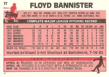 1983 Topps Traded #7T Floyd Bannister Back