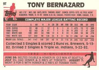 1983 Topps Traded #9T Tony Bernazard Back