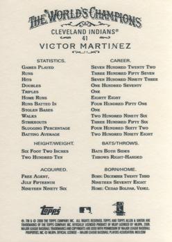 2009 Topps Allen & Ginter #41 Victor Martinez Back