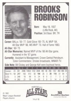 1991 MDA They're All All-Stars #14 Brooks Robinson Back