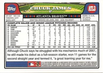 2008 Topps Atlanta Braves #ATL3 Chuck James Back