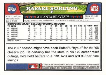 2008 Topps Atlanta Braves #ATL8 Rafael Soriano Back