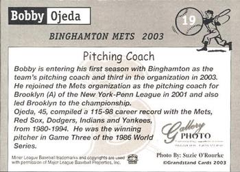 2003 Grandstand Binghamton Mets #21 Bob Ojeda Back
