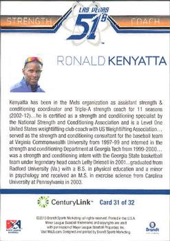 2013 Brandt Las Vegas 51s #31 Ronald Kenyatta Back