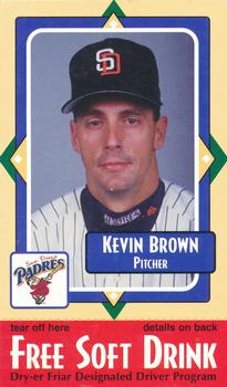 1998 San Diego Padres MADD #NNO Kevin Brown Front
