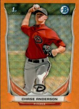 2014 Bowman - Chrome Prospects Orange Wave Refractors #BCP62 Chase Anderson Front