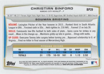 2014 Bowman - Prospects Purple #BP29 Christian Binford Back