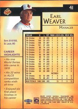 1999 Sports Illustrated Greats of the Game #41 Earl Weaver Back