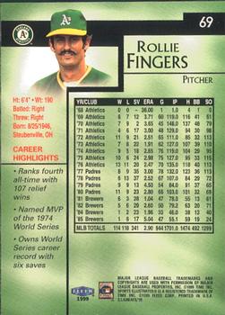 1999 Sports Illustrated Greats of the Game #69 Rollie Fingers Back