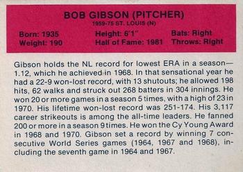 1987 Hygrade All-Time Greats #NNO Bob Gibson Back