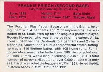 1987 Hygrade All-Time Greats #NNO Frankie Frisch Back