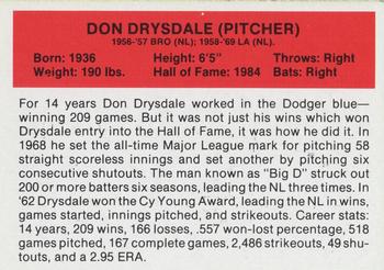 1987 Hygrade All-Time Greats #NNO Don Drysdale Back