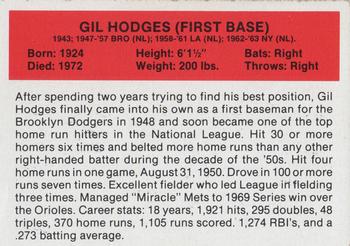 1987 Hygrade All-Time Greats #NNO Gil Hodges Back