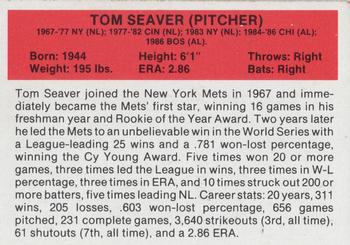 1987 Hygrade All-Time Greats #NNO Tom Seaver Back