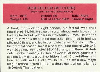 1987 Hygrade All-Time Greats #NNO Bob Feller Back