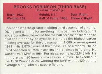 1987 Hygrade All-Time Greats #NNO Brooks Robinson Back