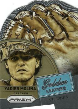 2014 Panini Prizm - Golden Leather Die Cut #1 Yadier Molina Front