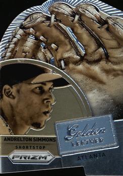 2014 Panini Prizm - Golden Leather Die Cut #15 Andrelton Simmons Front