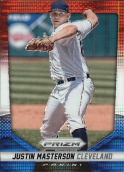 2014 Panini Prizm - Prizms Red White and Blue Pulsar #38 Justin Masterson Front