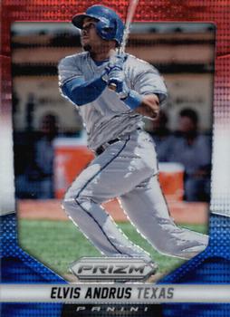 2014 Panini Prizm - Prizms Red White and Blue Pulsar #67 Elvis Andrus Front