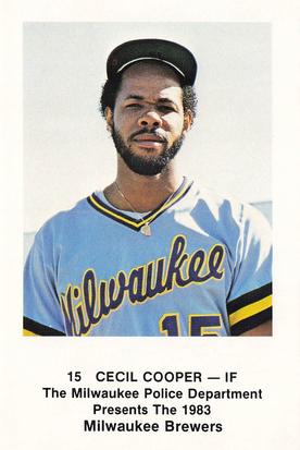 1983 Milwaukee Brewers Police #NNO Cecil Cooper Front