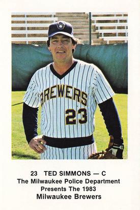 1983 Milwaukee Brewers Police #NNO Ted Simmons Front