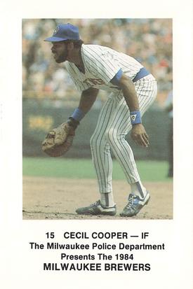 1984 Milwaukee Brewers Police #NNO Cecil Cooper Front