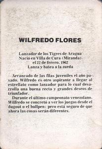 1981-82 Venezuelan Winter League Stickers #22 Wilfredo Flores Back