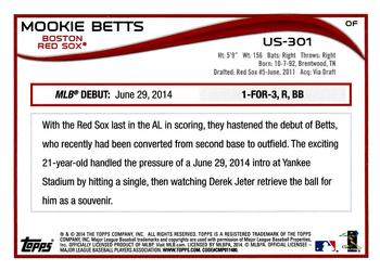 2014 Topps Update #US-301 Mookie Betts Back
