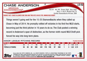 2014 Topps Update #US-52 Chase Anderson Back