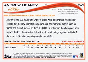 2014 Topps Update #US-245 Andrew Heaney Back