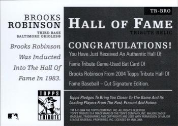 2004 Topps Tribute HOF - Relics #TR-BRO Brooks Robinson Back