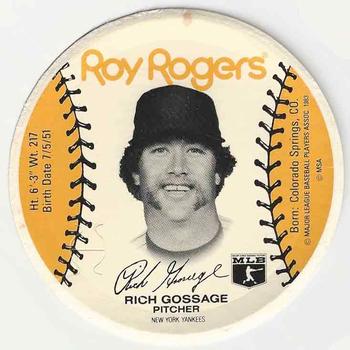 1983 Roy Rogers New York Yankees Discs #NNO Rich Gossage Front