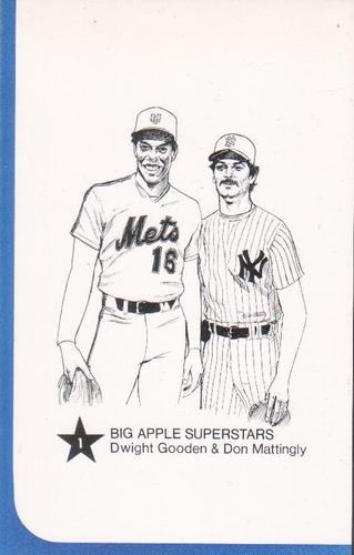 1986 Big Apple Mets / Yankees (Unlicensed) #1 Dwight Gooden / Don Mattingly Front