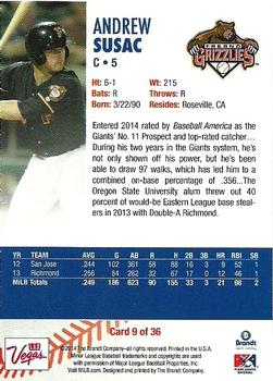 2014 Brandt Pacific Coast League Top Prospects #9 Andrew Susac Back