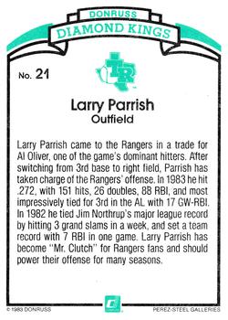 1984 Donruss #21 Larry Parrish Back