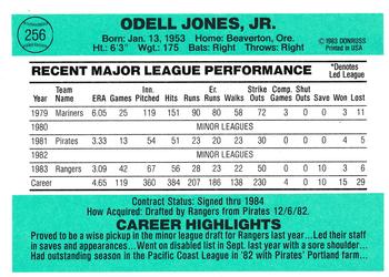 1984 Donruss #256 Odell Jones Back
