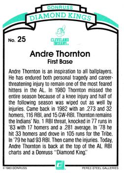 1984 Donruss #25 Andre Thornton Back