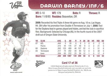 2010 MultiAd Pacific Coast League All-Stars #17 Darwin Barney Back
