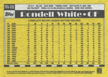 2014 Topps Archives - Fan Favorite Autographs #FFA-RW Rondell White Back